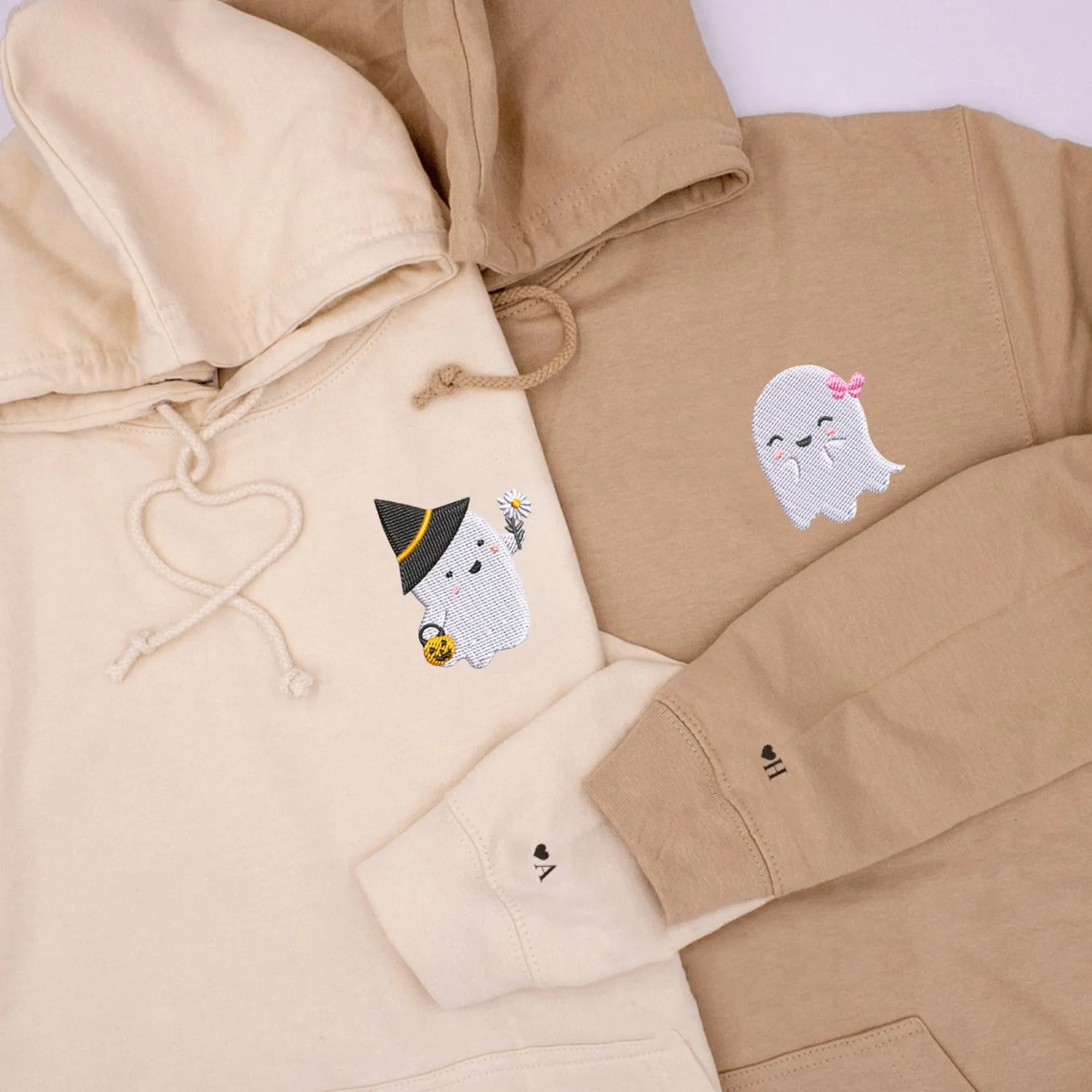 Adorable Ghost Couple Hoodies – Matching Spooky Season Apparel for Partners