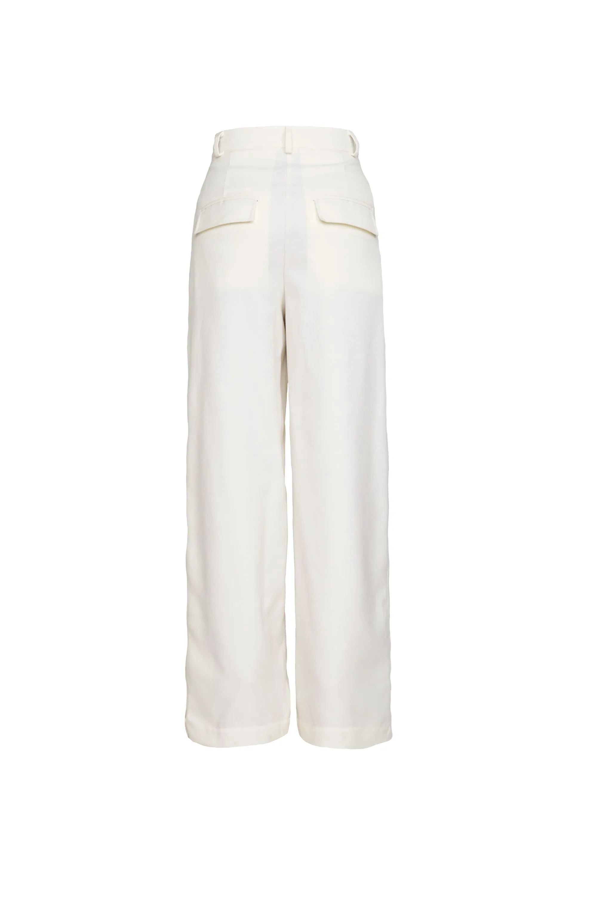 Cutout Loose Pants White