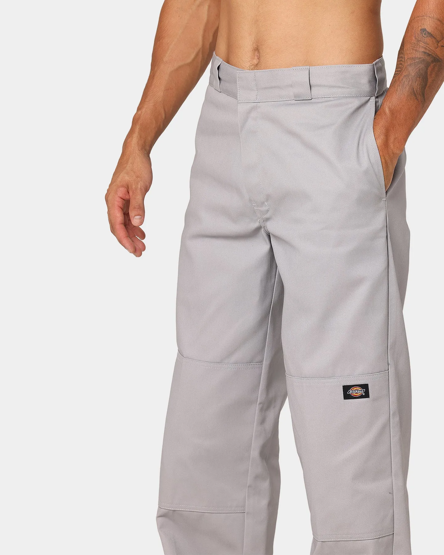 Dickies Loose Double Knee Work Pants Silver