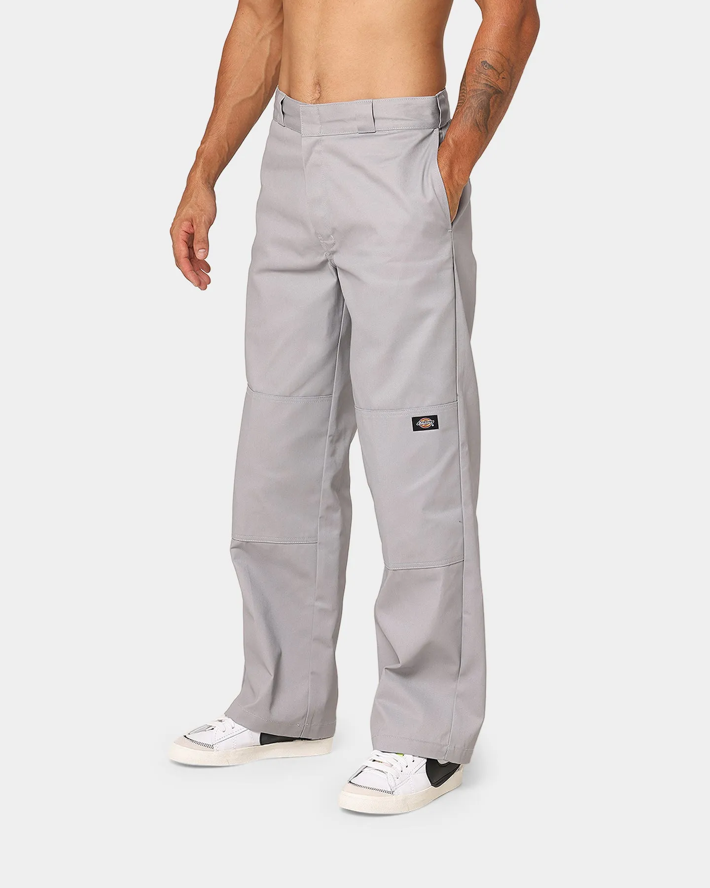 Dickies Loose Double Knee Work Pants Silver