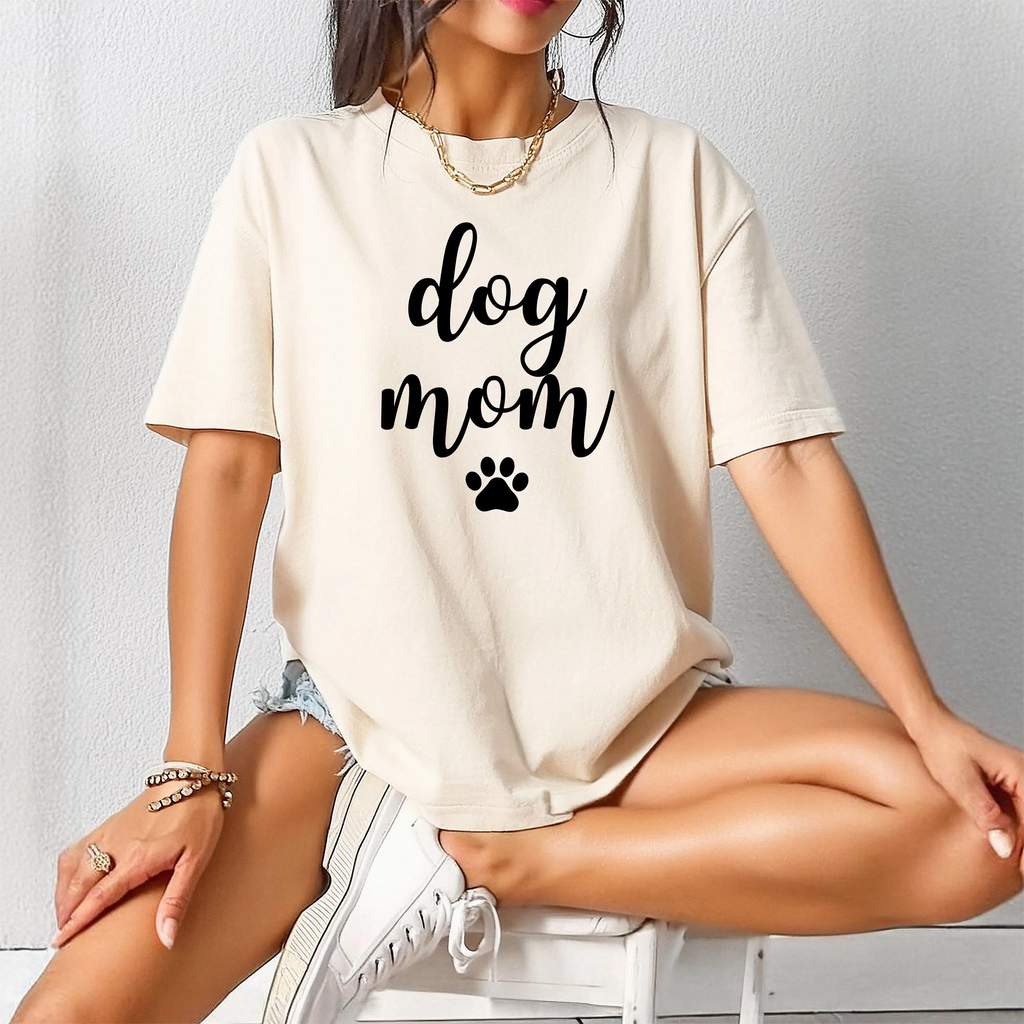 Dog Mom Comfort Colors T Shirt (Joshico Font)