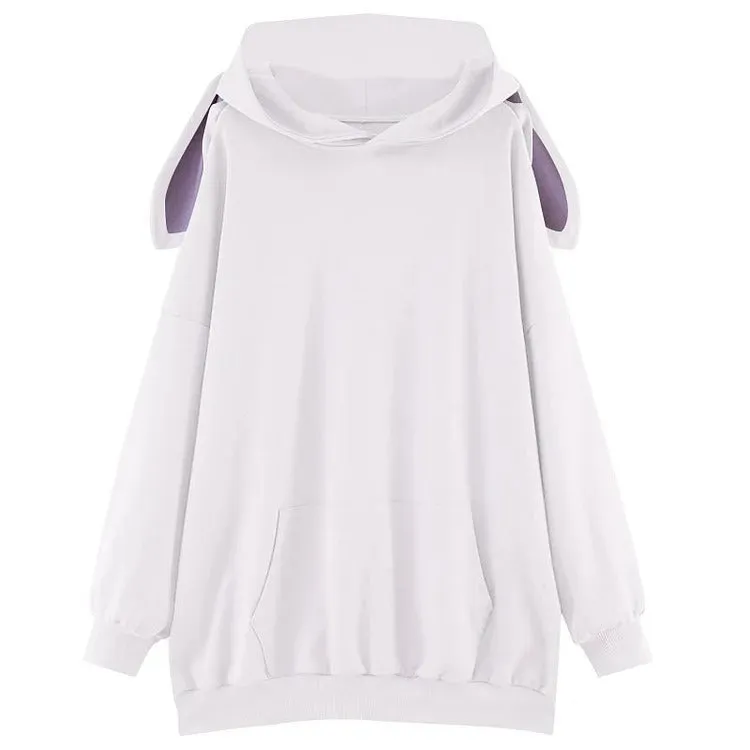 Harajuku Bunny Ears Hooded Sweatshirt - Cute and Cozy