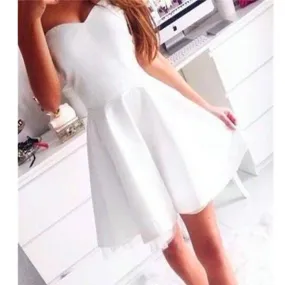 Hot Selling white sweetheart simple freshman homecoming prom dresses, BD00168