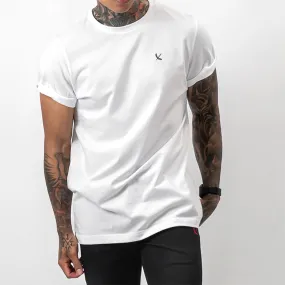 Icon Cuffed Tee - White / Black