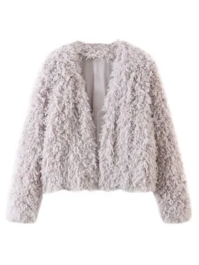 'Katrina' Fluffy Soft Open Jacket