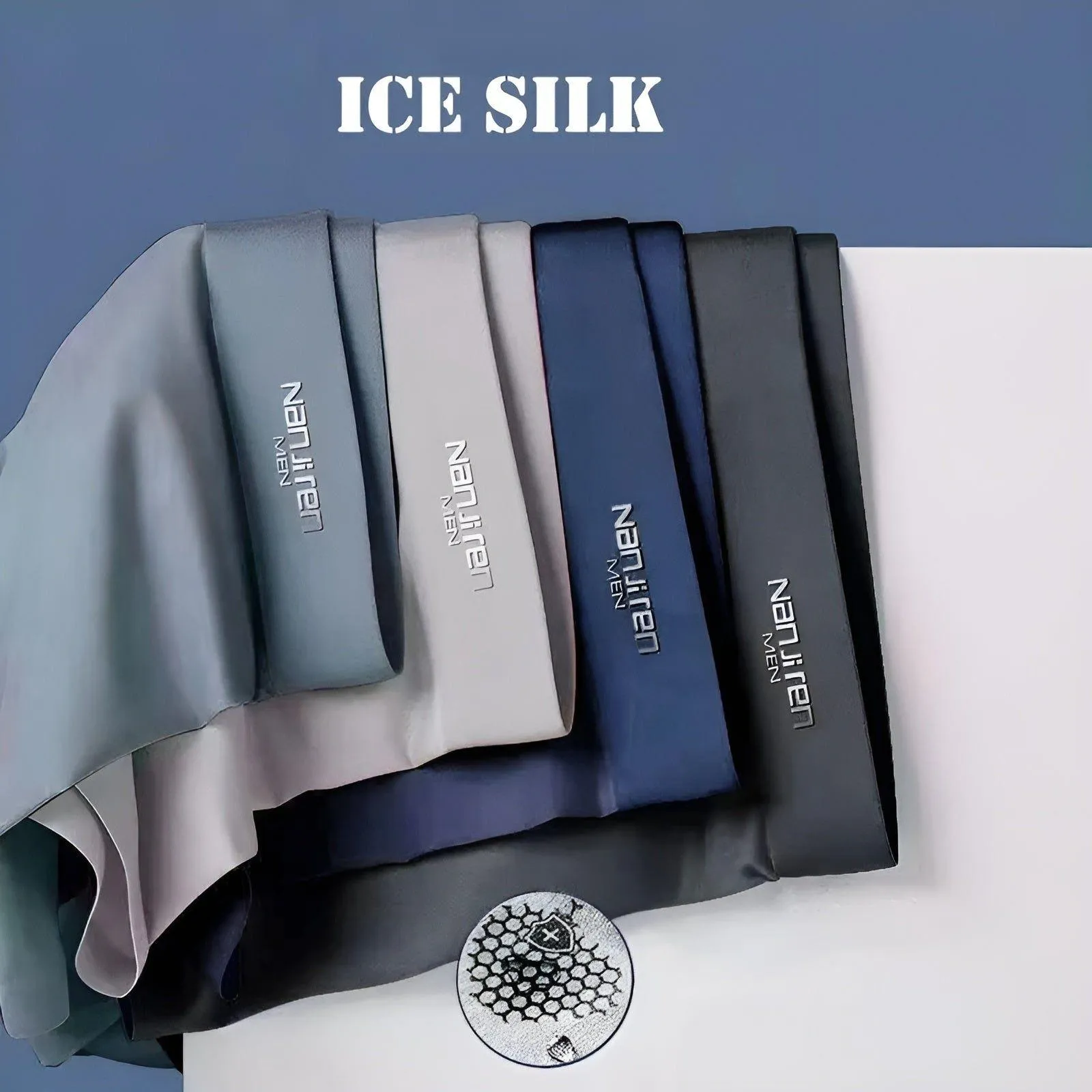 Kristof Unterwäsche - Atmungsaktive 4er Pack Nahtlose Cool Ice Silk Herrenunterwäsche