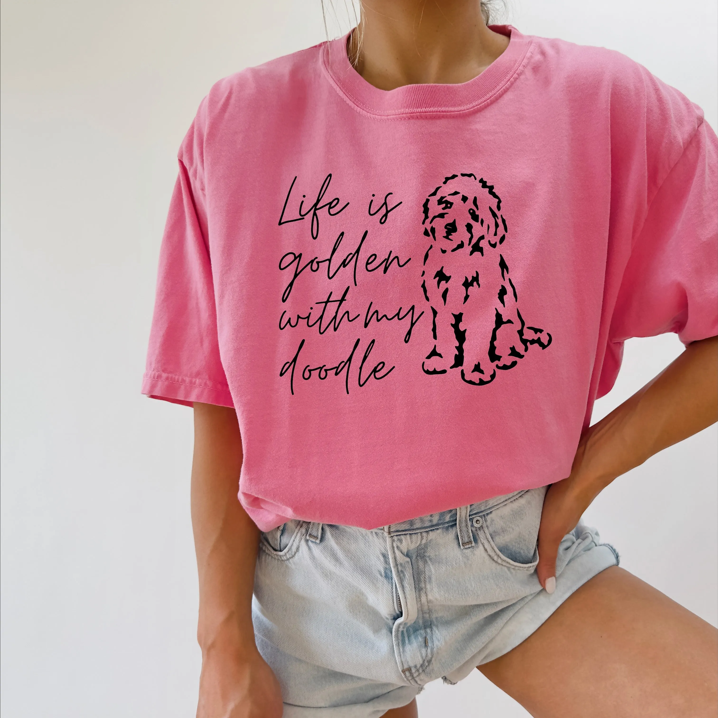 Life Is Golden With My Doodle Comfort Colors T Shirt