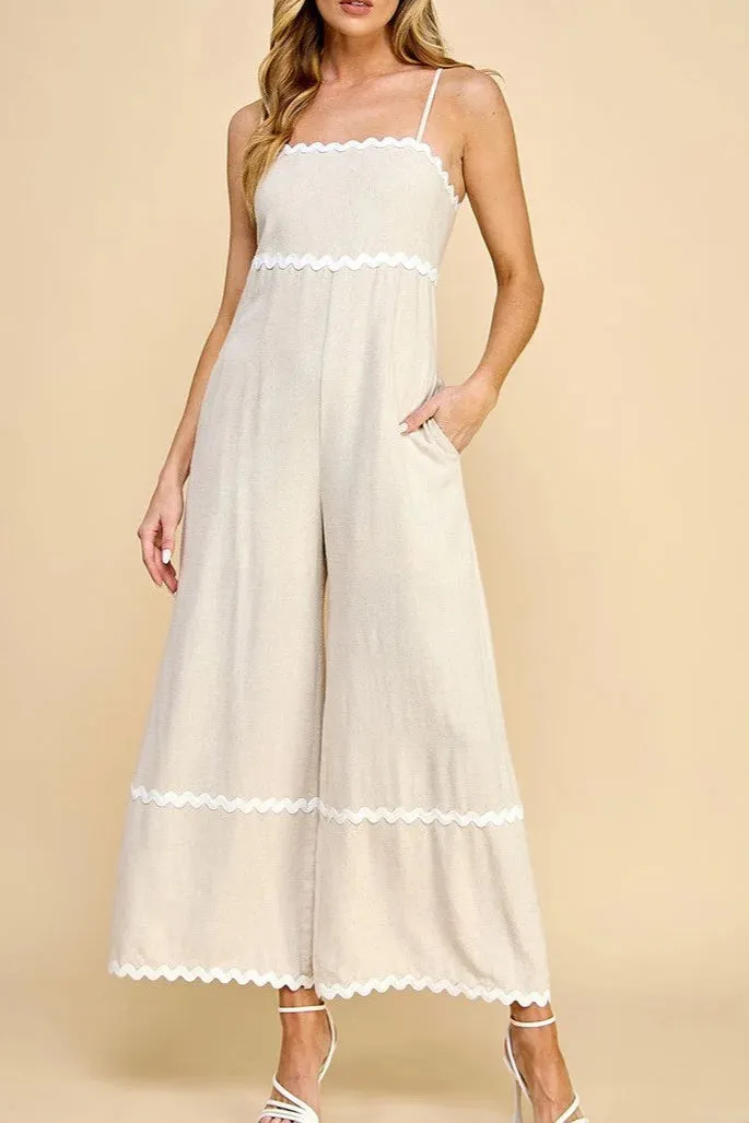 LINEN WIDE LEG JUMPUSIT