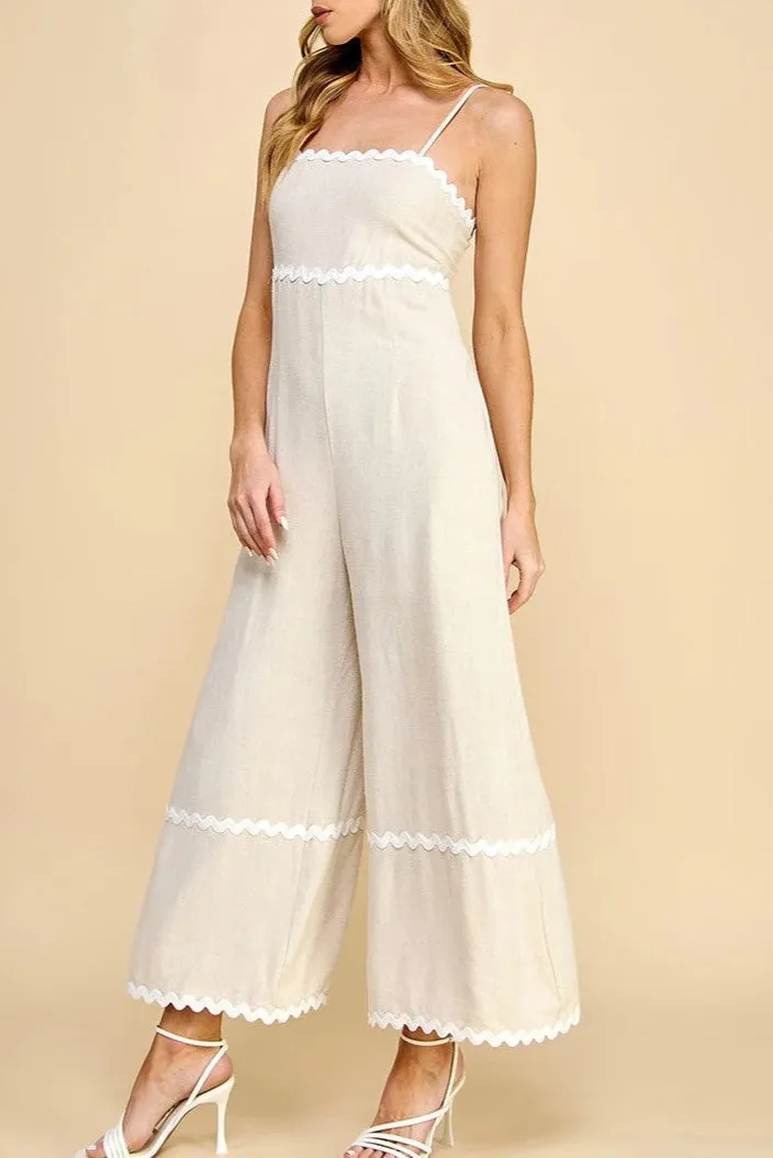 LINEN WIDE LEG JUMPUSIT