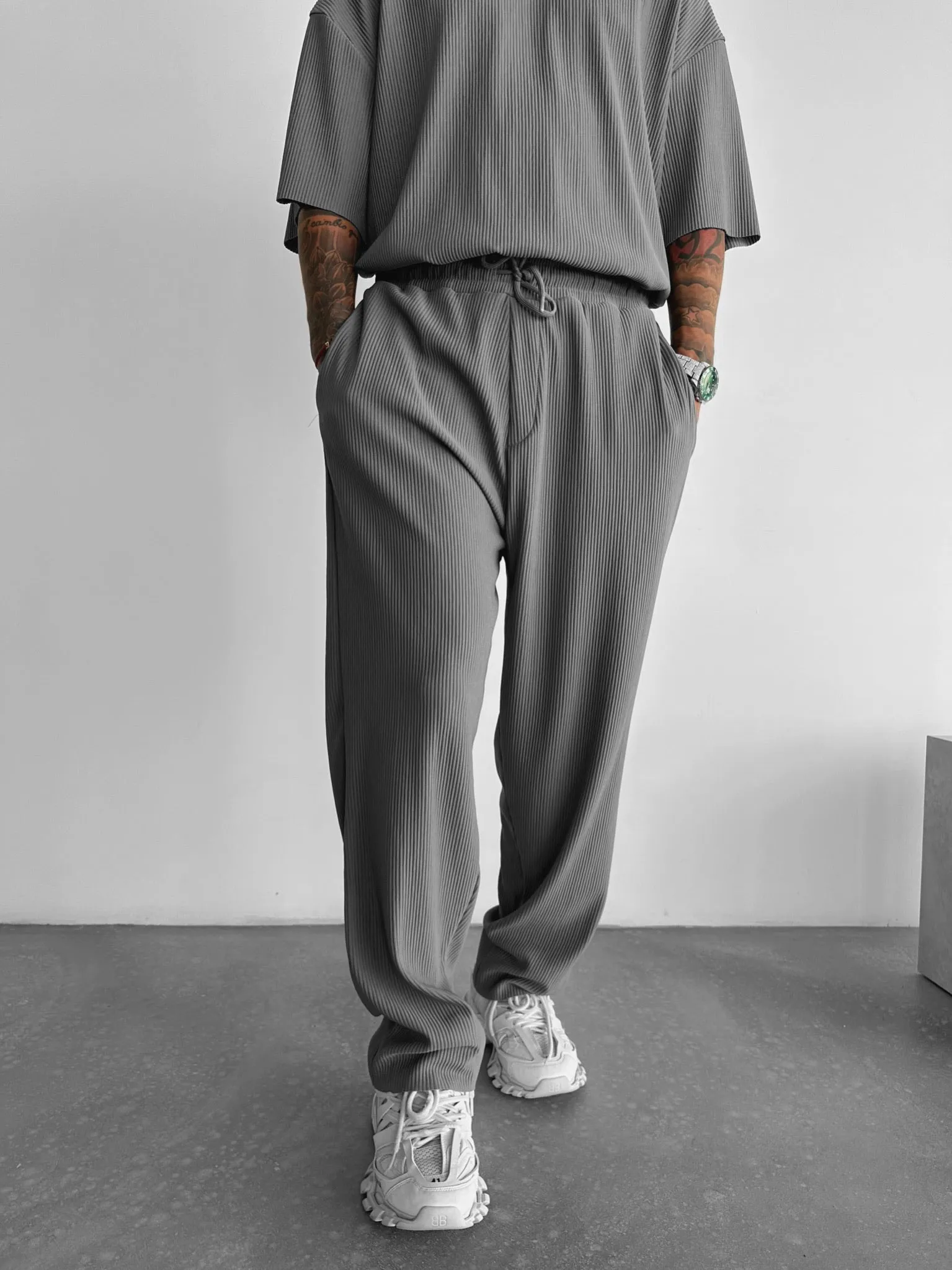 Loose Fit Cord Pant - Grey