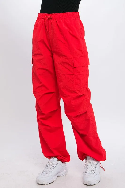 LOVE TREE Loose Fit Parachute Cargo Pants