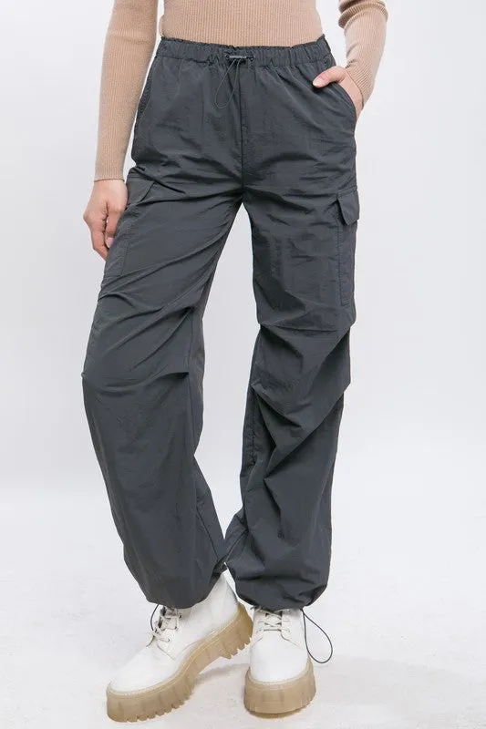 LOVE TREE Loose Fit Parachute Cargo Pants