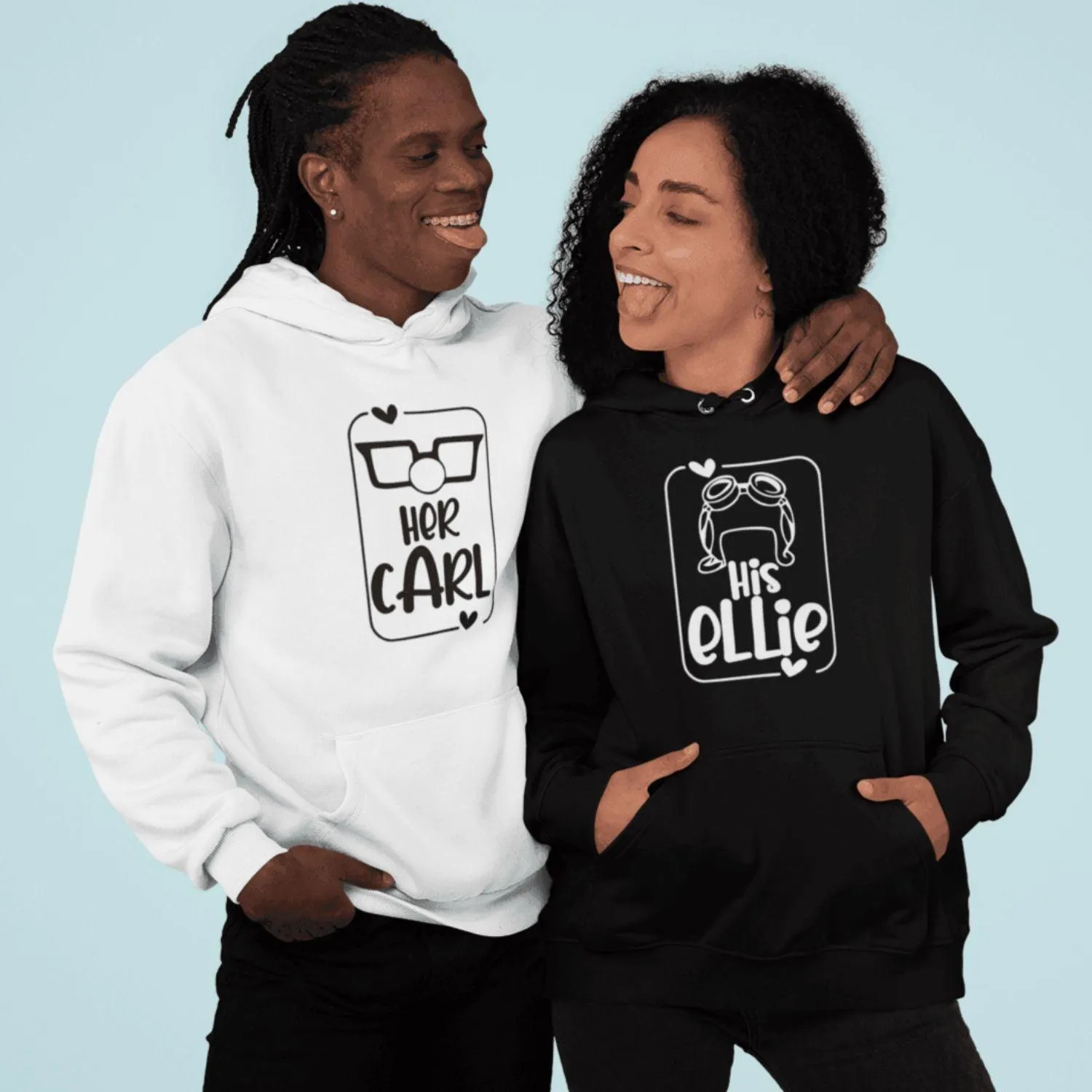 Matching Mr & Mrs UP Outfits for Couples: His Ellie & Her Carl Hoodies