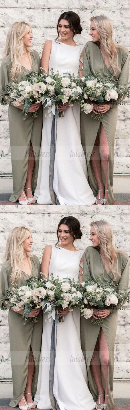 Mermaid Sleeveless Bridesmaid Dresses,Long Simple Bridesmaid Dresses