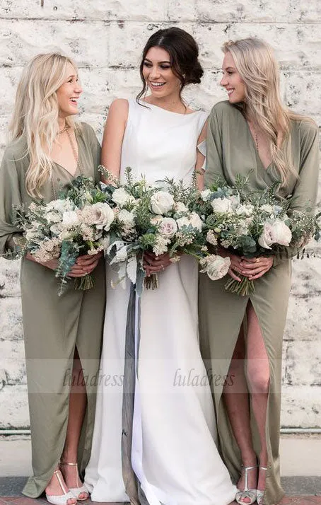 Mermaid Sleeveless Bridesmaid Dresses,Long Simple Bridesmaid Dresses