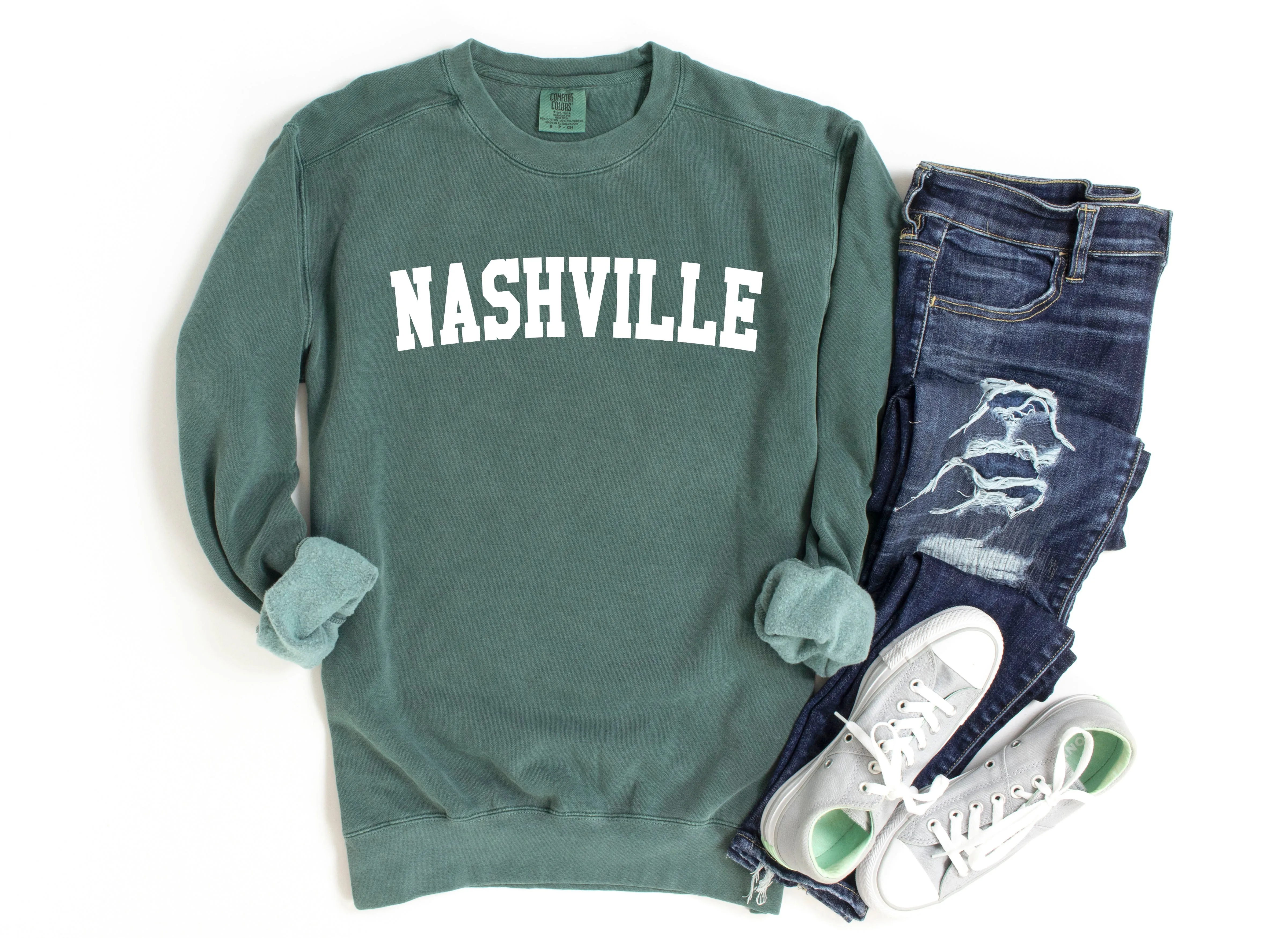 Nashville City Garment Dyed Comfort Colors Sweatshirt