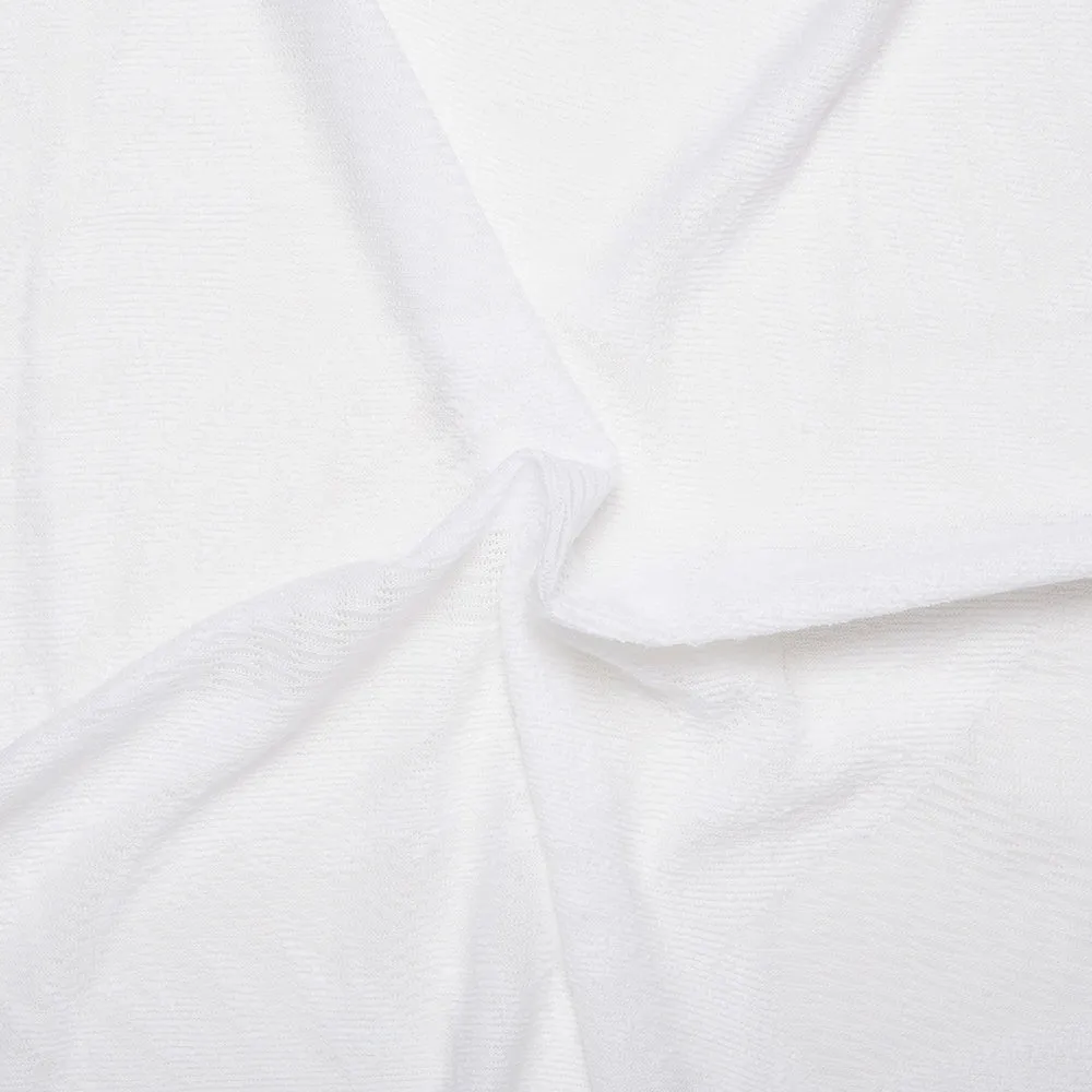 Novelty White Knit - Crepe - Off white