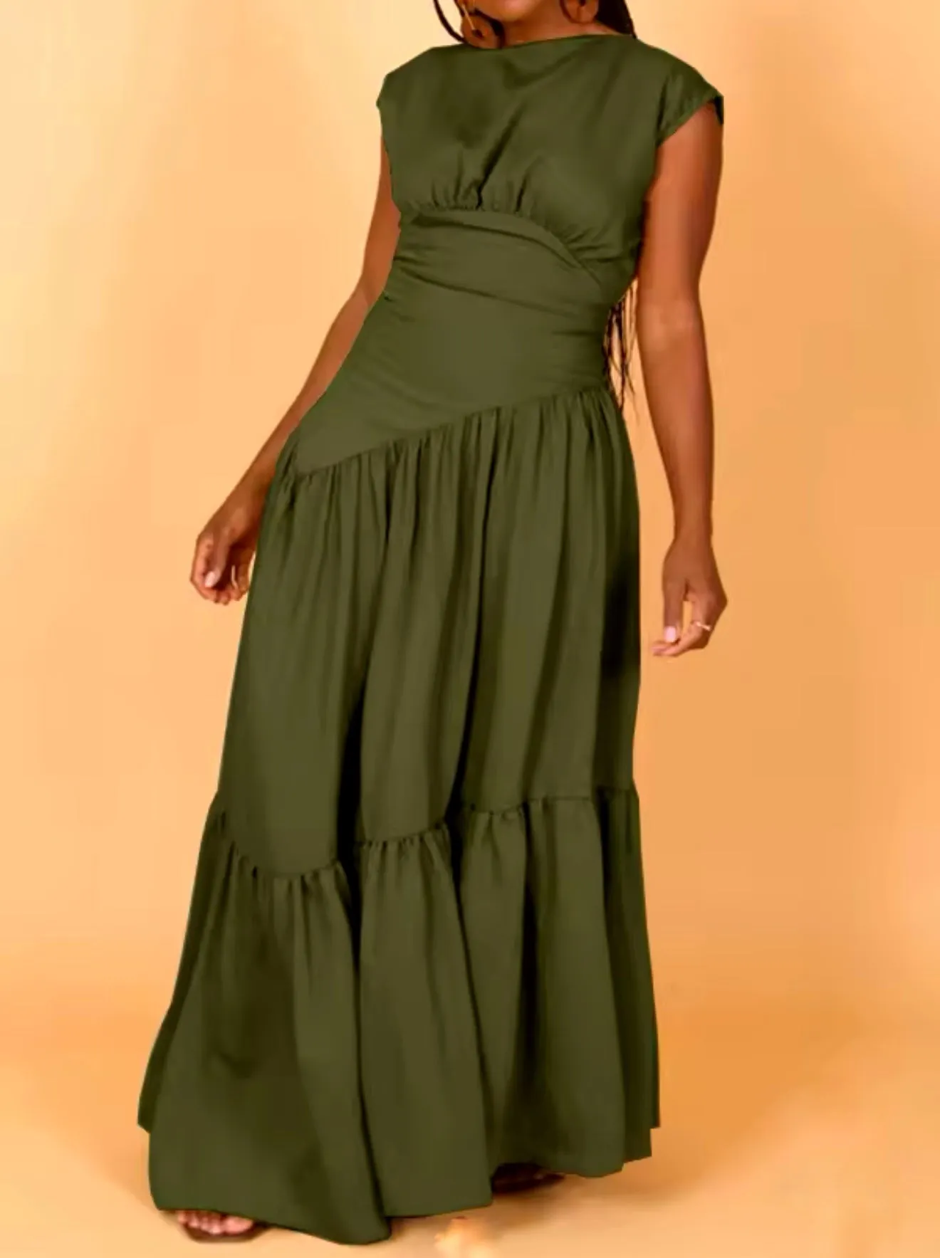 O-Neck Maxi Dress