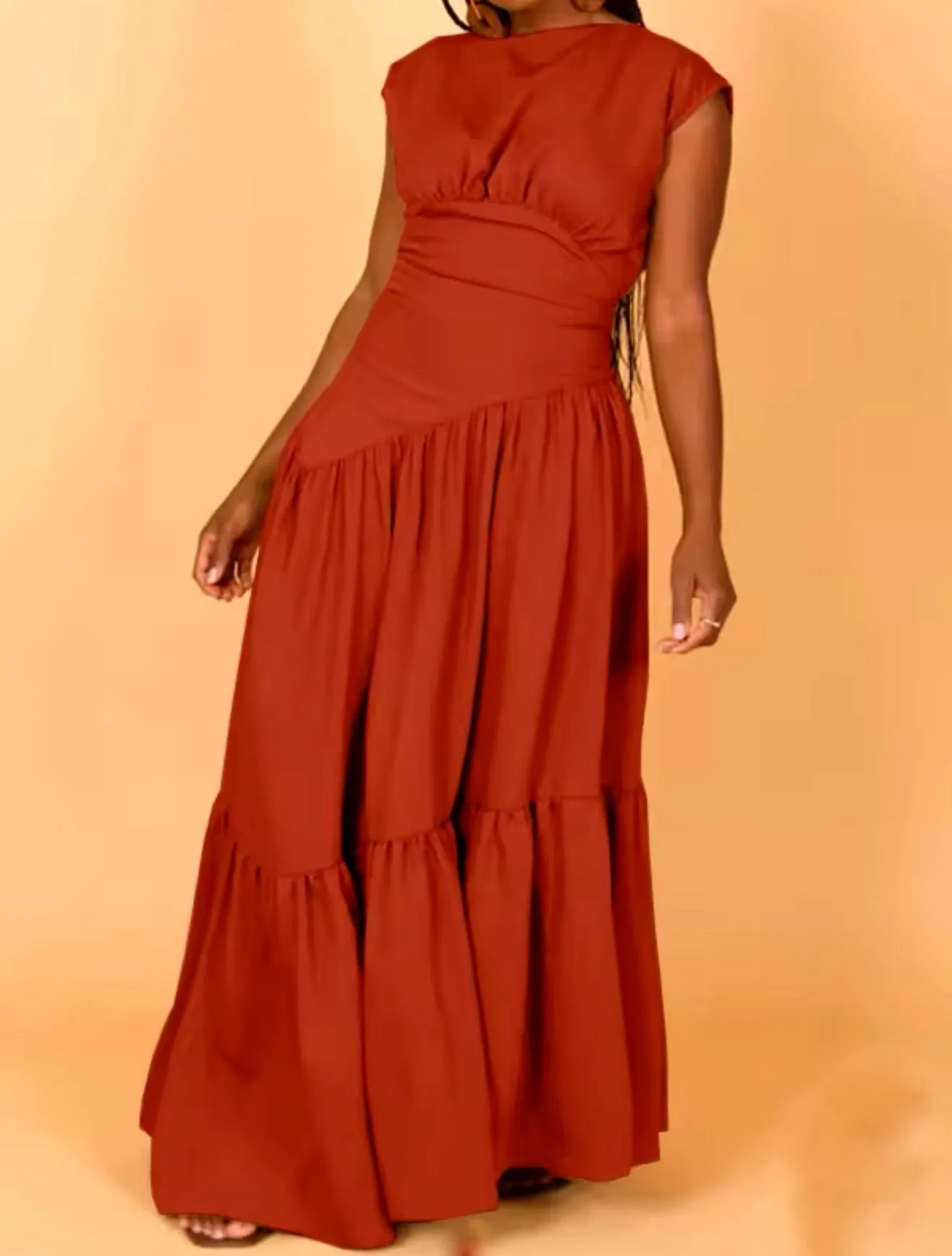 O-Neck Maxi Dress