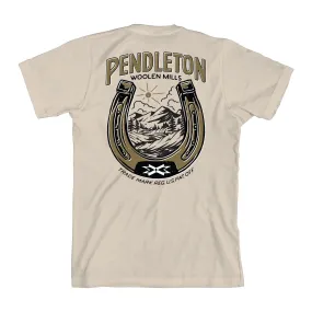 Pendleton Woolen Mills Vintage Horseshoe Graphic Tee in Soft Cream Gold