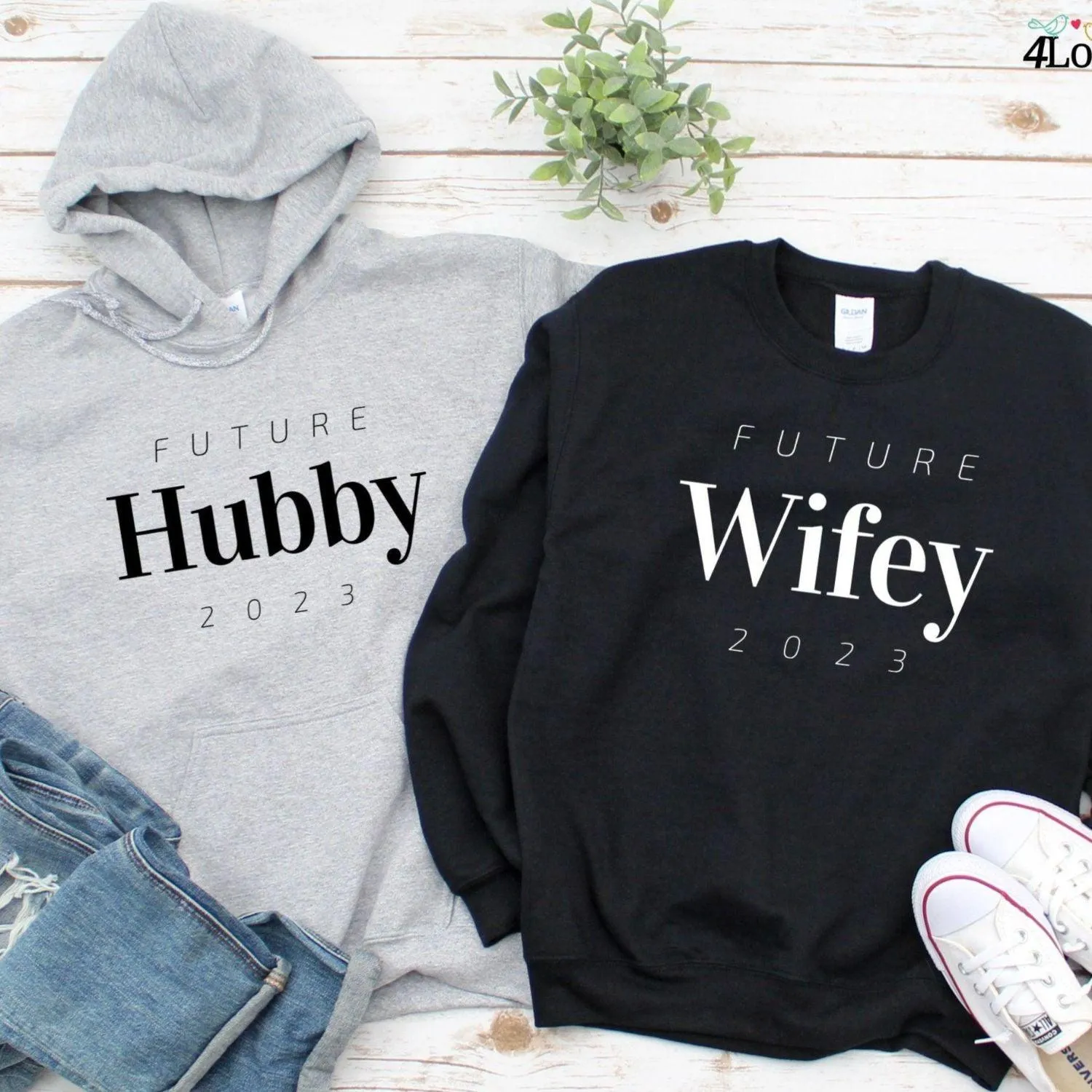 Personalized Future Hubby & Wifey Matching Outfits | Custom Fiancé & Fiancée Set with Year