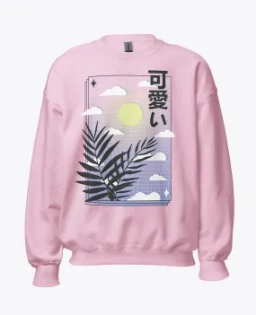 Pink Japanese Sweater - Aesthetic Sunrise