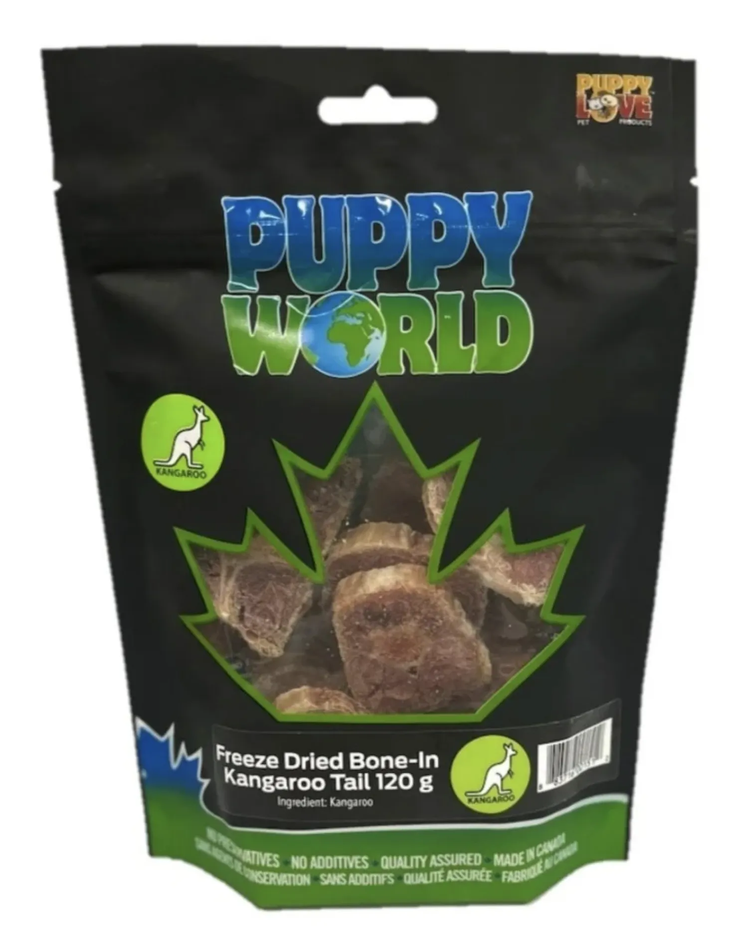 Puppy Love Freeze Dried Kangaroo Tail Discs 120g