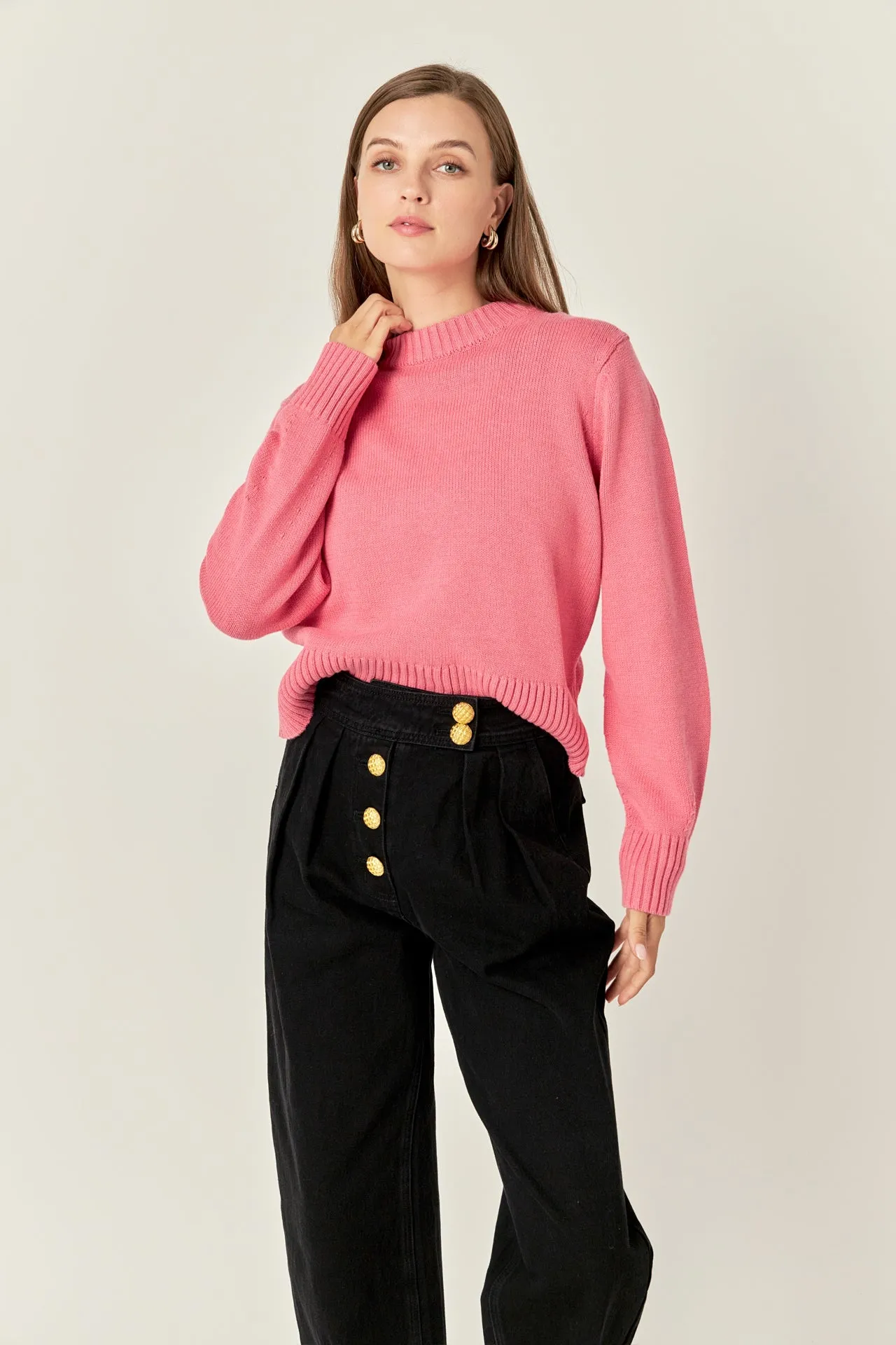 Relaxed Fit Pink Sweater