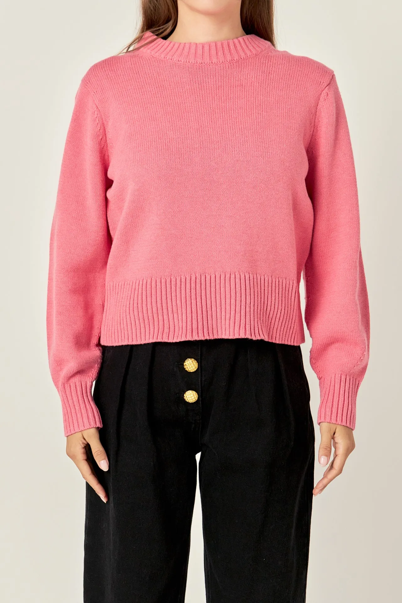 Relaxed Fit Pink Sweater