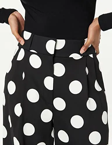 Sergio Hudson, Polka Dot Wide Leg Trourser, 8, Onyx & Ivory