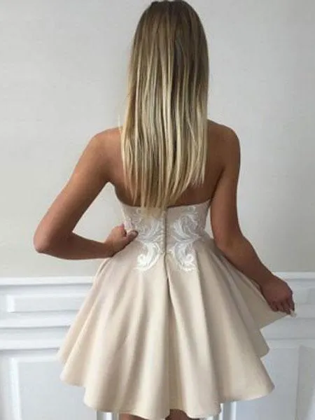 Simple Sweetheart Lace Cute Simple Cheap Homecoming Dresses 2018, BDY0239