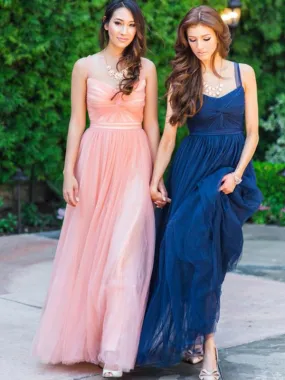 Simple Tulle A-line Bridesmaid Dresses, Bridal Party Dresses