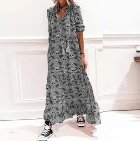 Skeleton Print Wholesale Dresses Casual Maxi Dresses