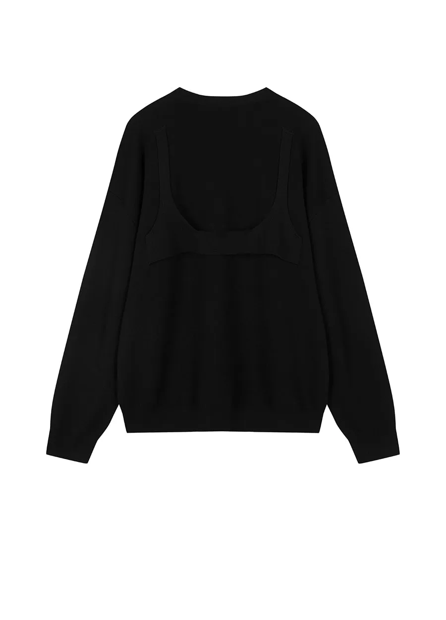 Sweater / JNBY Relaxed Round-Neck Wool Jumper