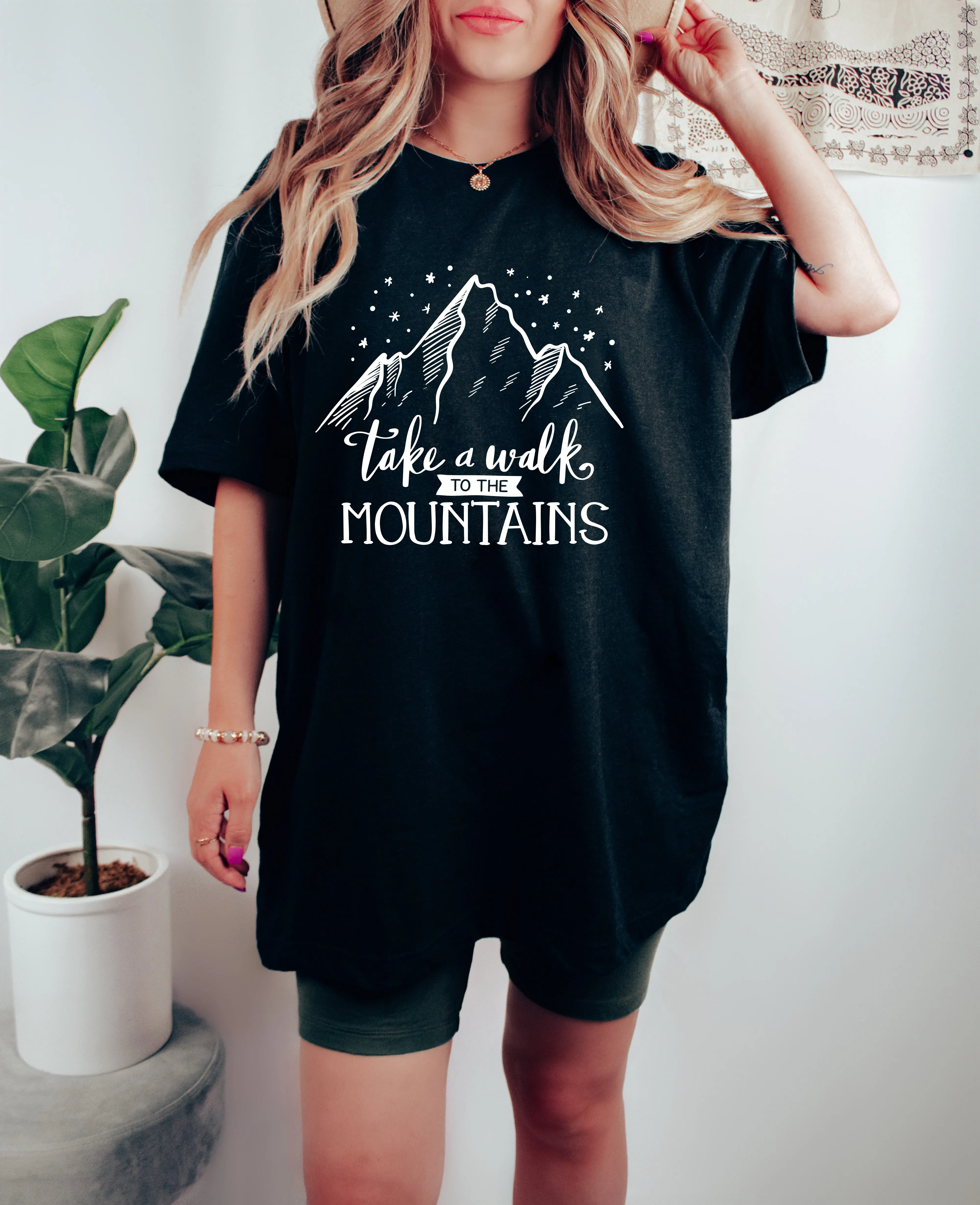 Take a walk to the mountains Camping Hiking Comfort Colors T Shirt