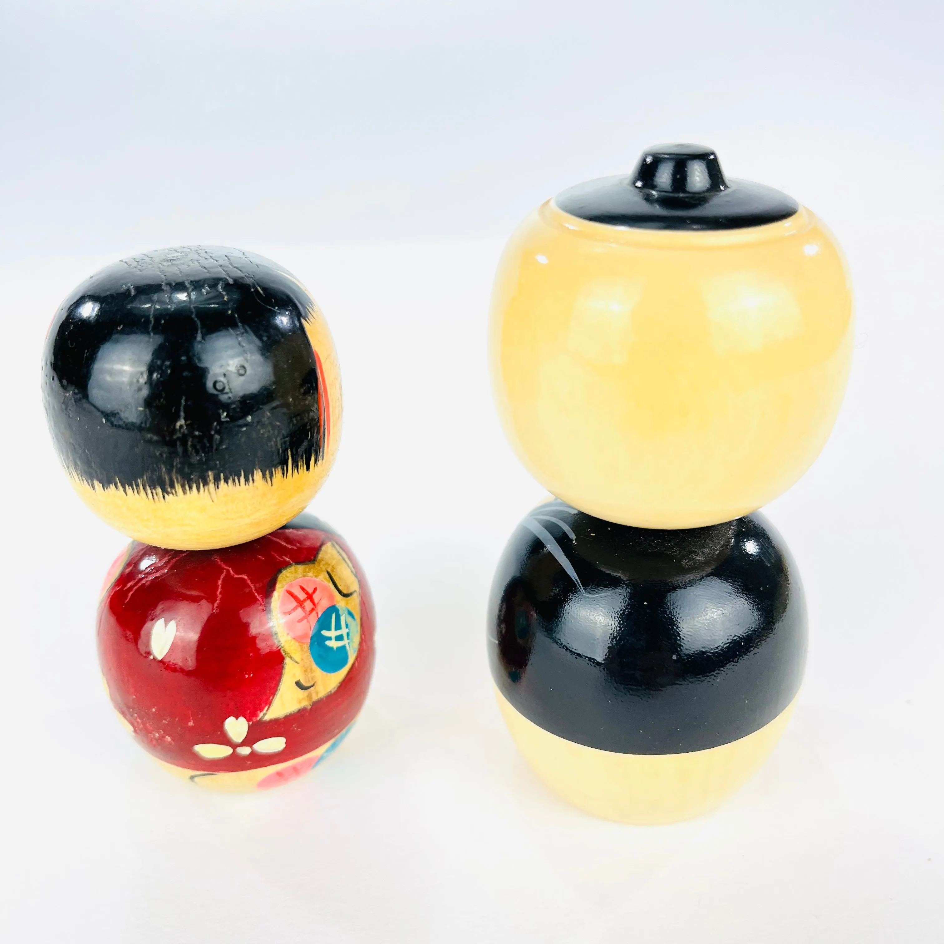 Vintage Japanese Kokeshi Pair Wooden Dolls"