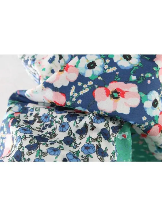 Wholesale Crew Neck Floral Print Casual Dress