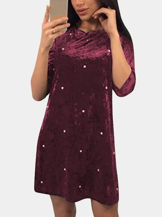 Wholesale Round Neck Half Sleeve Casual Dress